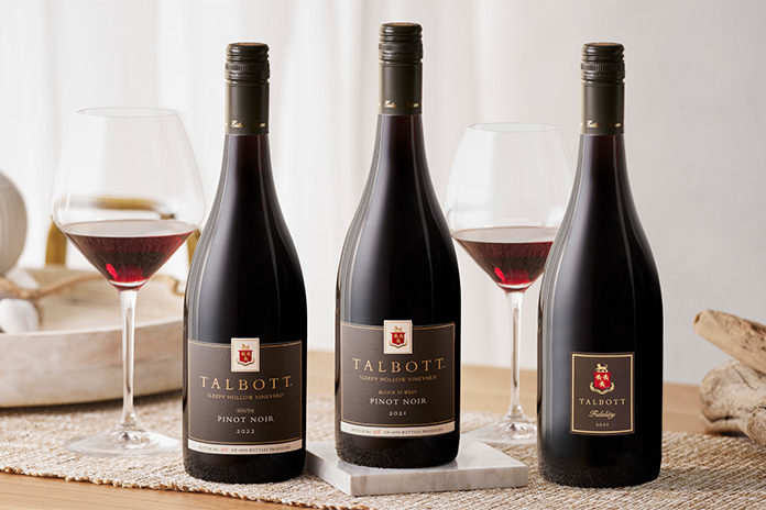 3 bottles of Talbott pinot noir